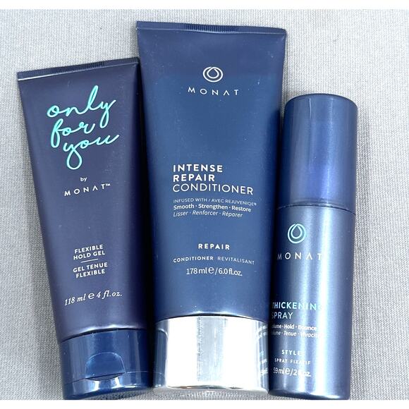 Monet Lot Intense Repair Cond 6oz Flexible Hold Gel 4oz Thickening Spray 2oz NEW - Picture 4 of 13